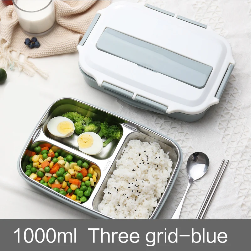 Фиолетовый Oneisall Bento Ланч-бокс кухонный пищевой контейнер из нержавеющей стали Пластиковый 1200 мл ланчбокс для детей с подогревом Ланч японский стиль - Цвет: Фиолетовый