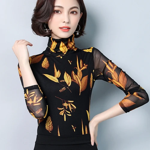 Новинка осени 2020 эластичные с длинным рукавом трендовые модные принтом женские