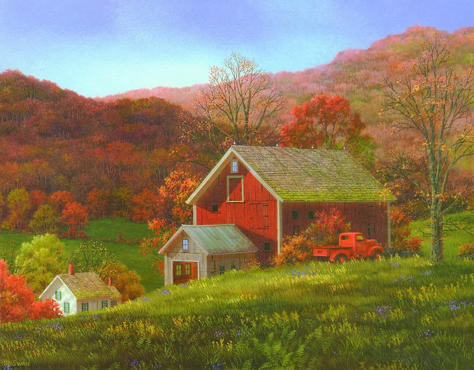 12 design the hourse night of Tennessee rural landscape Oil Painting On Canvas Modern Wall Art Picture For Gift | Дом и сад