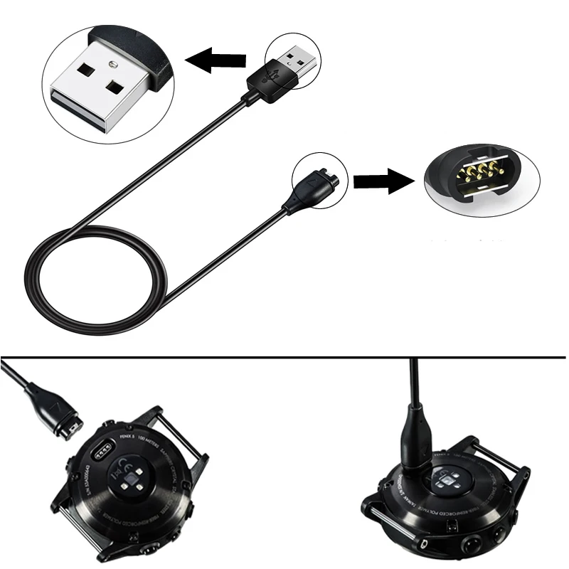 

Charger for Garmin vivoactive 4 4S vivomove 3S S62 Venu smart watch accessories charging cable for Fenix 6/6s/6X adapter charger