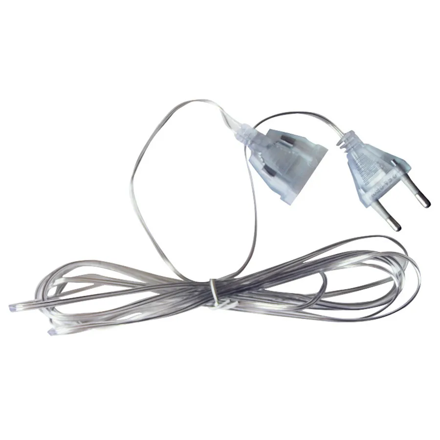 BEIAIDI 3M Extension Cable With Switch EU US Plug Extender Wire For Christmas Holiday LED Fairy String Light Garland | Лампы и