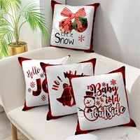 red christmas pillow cases santa clauses tree elk decorative throw pillows for living room bedroom sofa chair cushion cover