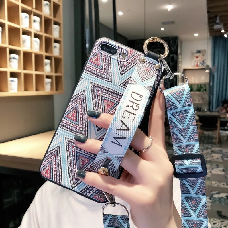 Чехол на запястье для huawei Honor 20 9 Lite V20 8X 9X mate 10 P30 Pro P20 Nova 3i 3 4 5 с этническим ремешком