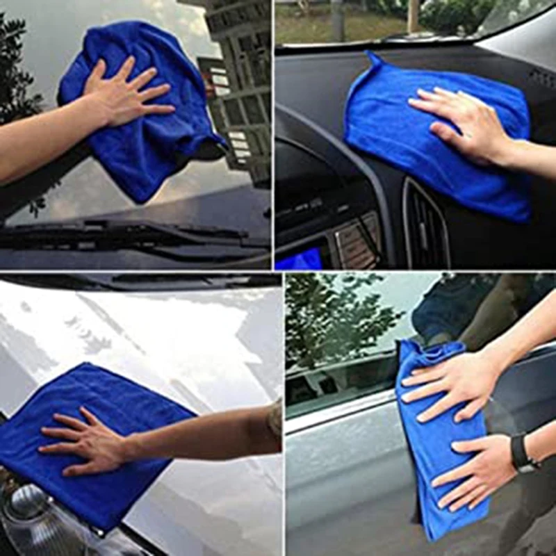 

10 Pieces of Ultra-Fine Fiber Square Absorb Water Without Lint Use Car Wash Daily Cleaning Absorbent Towel