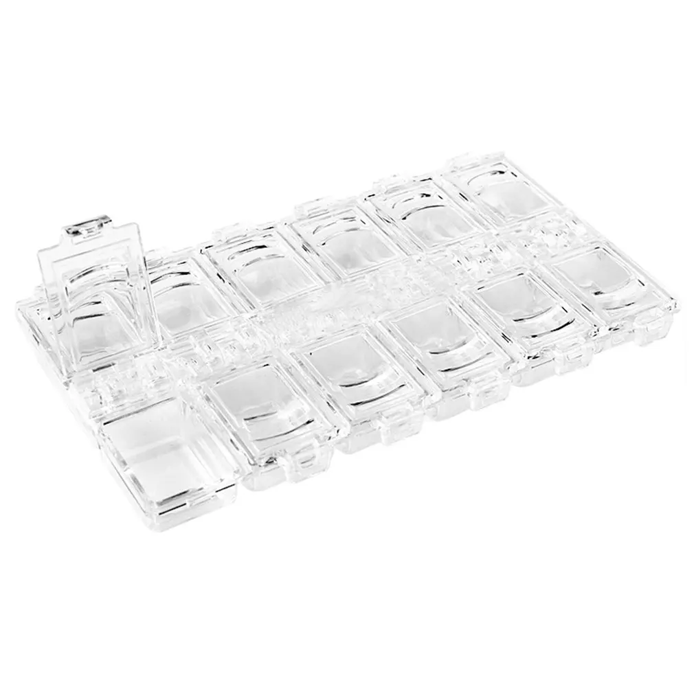 12 слотов для дизайна ногтей пустая акриловая коробка хранения стразы украшение