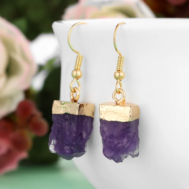 Женские серьги-подвески с натуральным камнем в богемном стиле | Украшения и