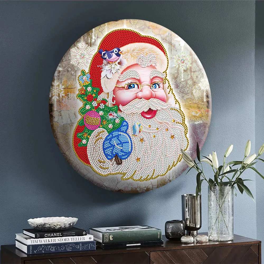 

New Arrival Diy Iron Sheet Clock Diamond Painting Embroidery Mandala Flowers Butterfly Hanging Painting Wall Art Home Decoration
