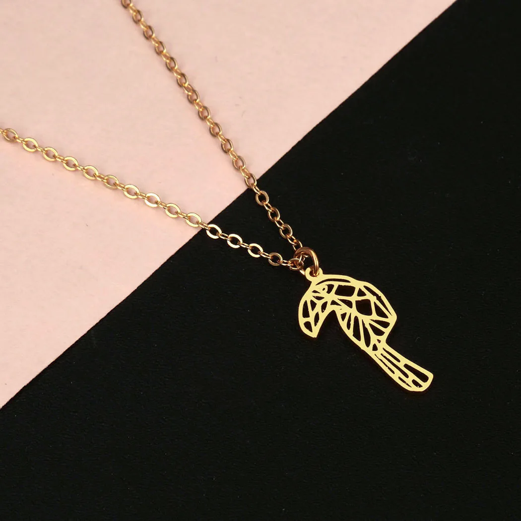 Ожерелье из нержавеющей стали Kinitial с подвеской меха для женщин милое