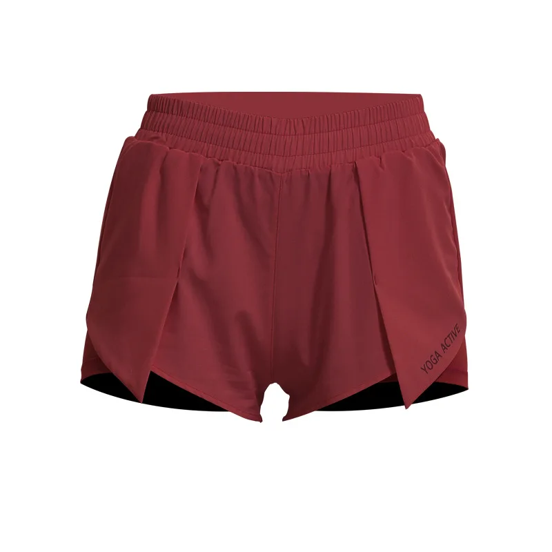 

Spring Loose Sports Woman Shorts Fake Two-piece Running Fitness High Waisted Casual Breathable Yoga Workout Exercise Leggings