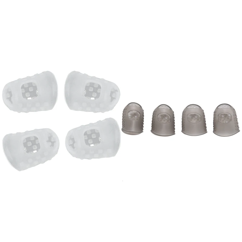 

8Pcs New Soft Silicone Guitar Thumb Finger Picks Protector Fingertips L (Transparent/Gray)