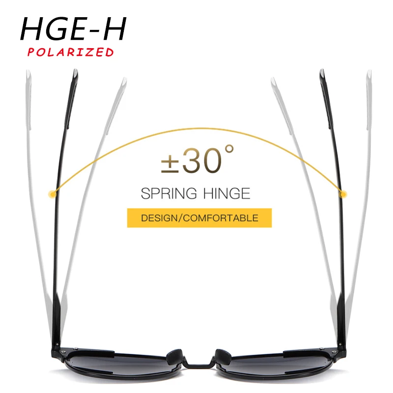 HGE-H 2020 новые круглые поляризованные солнцезащитные очки мужские из