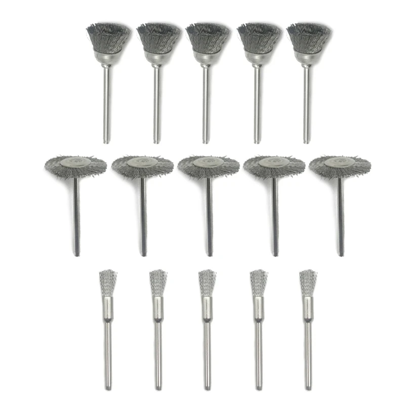 

15pcs/45pcs Stainless Steel Wire Wheel Wire Brush Metal Rust Removal Buffing Wheel Grinder Head Drill Rotary Tool 77HB