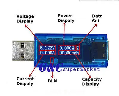USB ЖК-дисплей измеритель тока и напряжения зарядное устройство тестер емкости