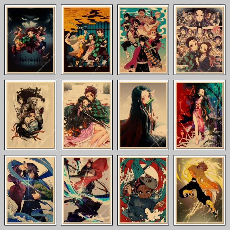 Наклейка на стену в японском стиле из аниме рассекающий демонов | Дом и сад