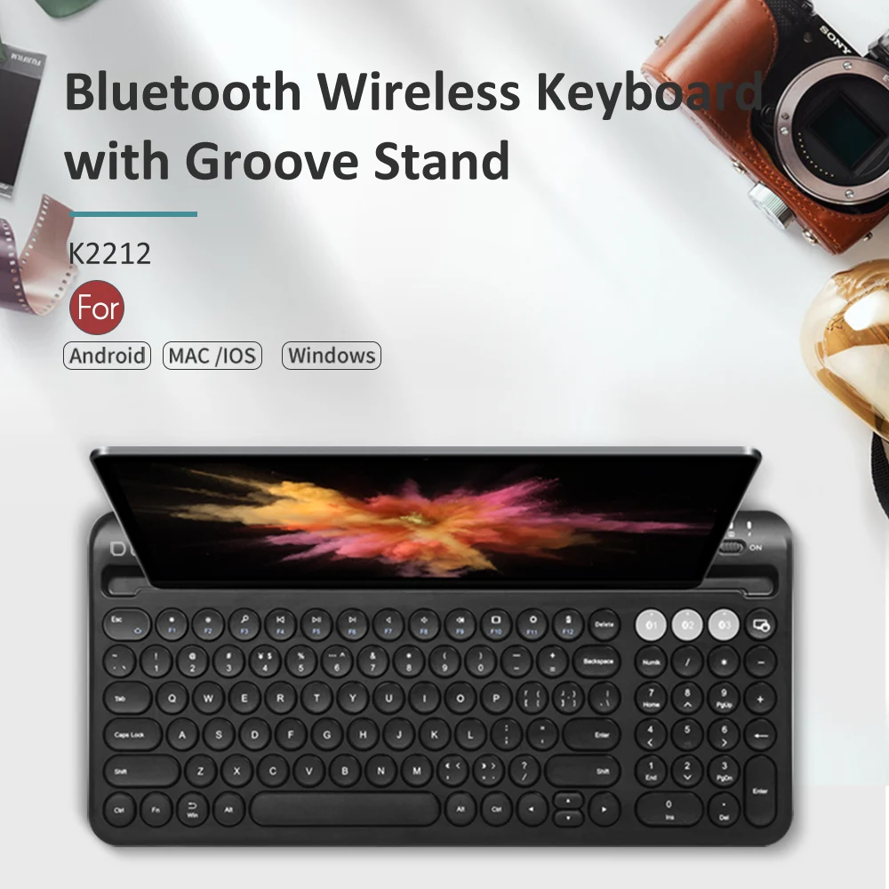 Delux K2212 Беспроводная bluetooth-клавиатура для подключения нескольких устройств