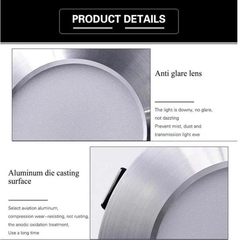 1PCS Ultra Bright Round LED Downlight 5W 9W 12W 15W Aluminum AC 220V Down Light Ceiling Recessed Spot | Лампы и освещение