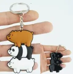 Silica gel keyring C Милый Мы Голые Медведи брелок Брелоки кулоны серии животных брелок Подвеска фигурка брелка для ключей подвеска игрушки - Цвет: Silica gel keyring C