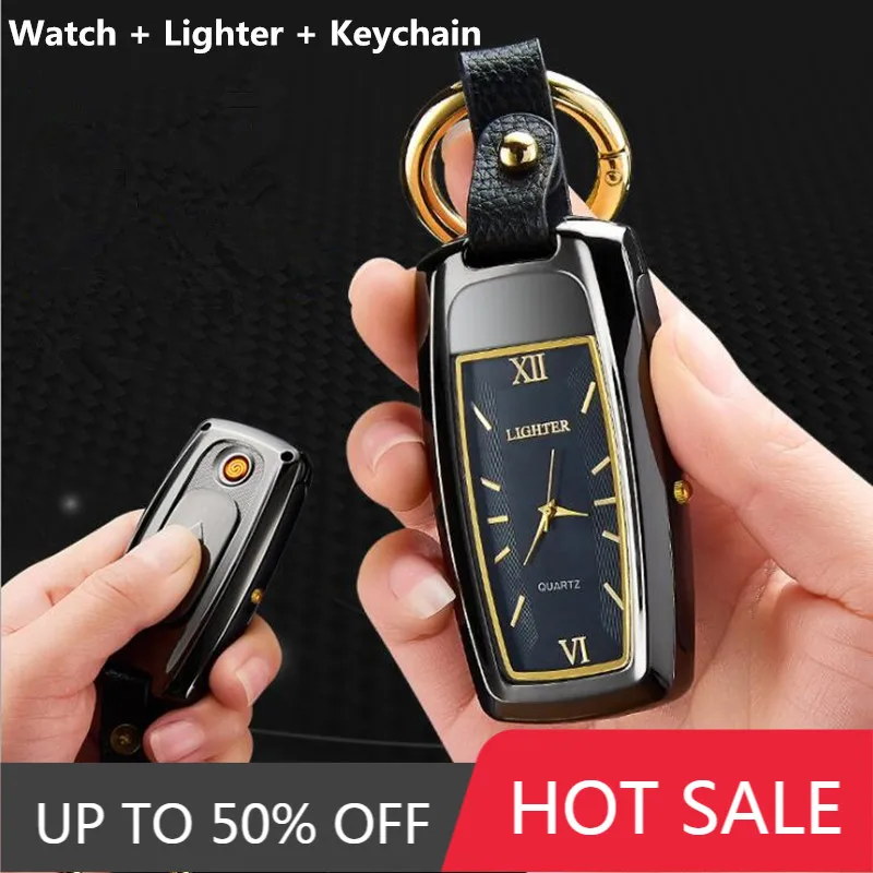 Новинка зажигалка для часов компактная с фонариком многофункциональная
