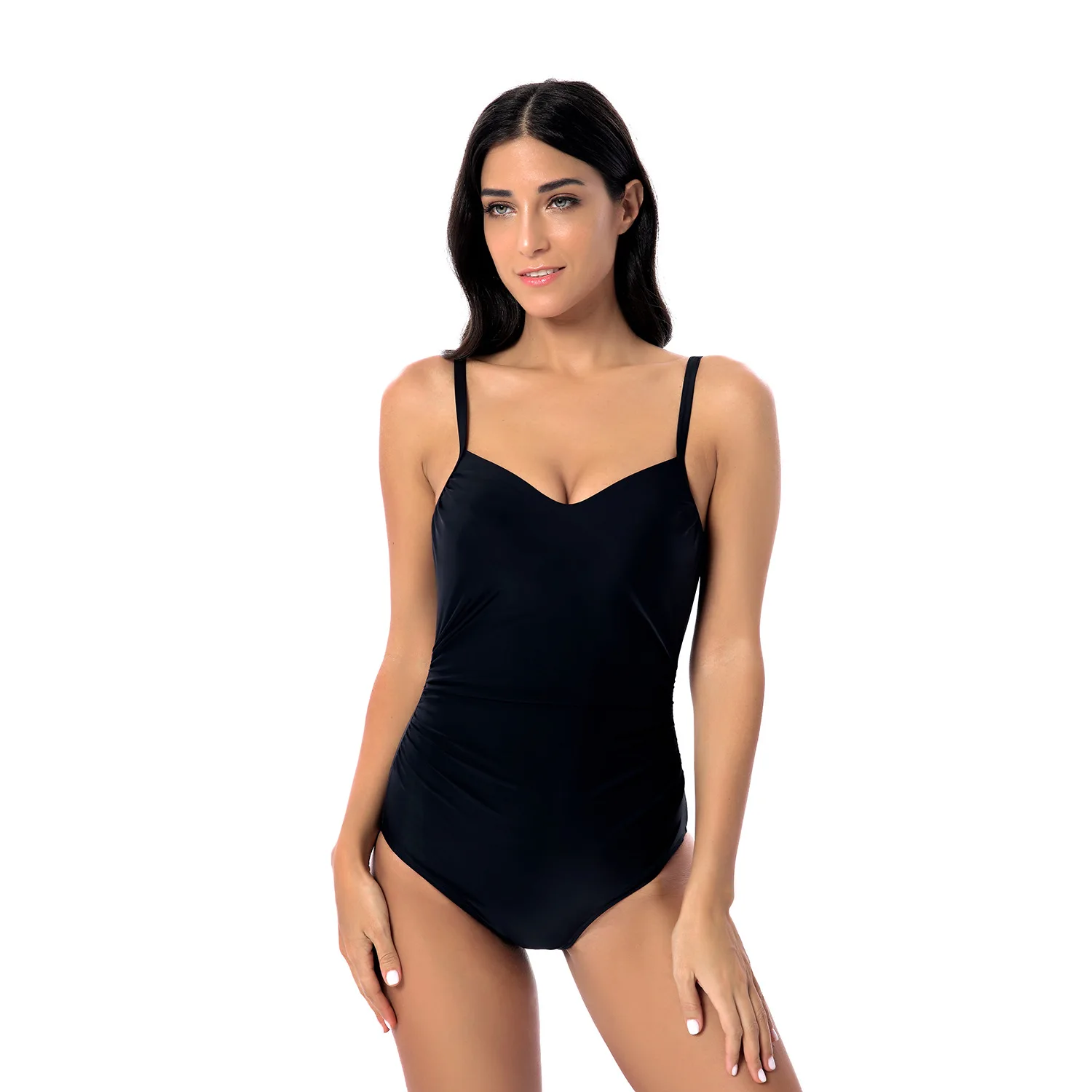 

New Swimsuit Female Sexy Swimsuit Strap Backless Solid Color One Piece Swimsuit