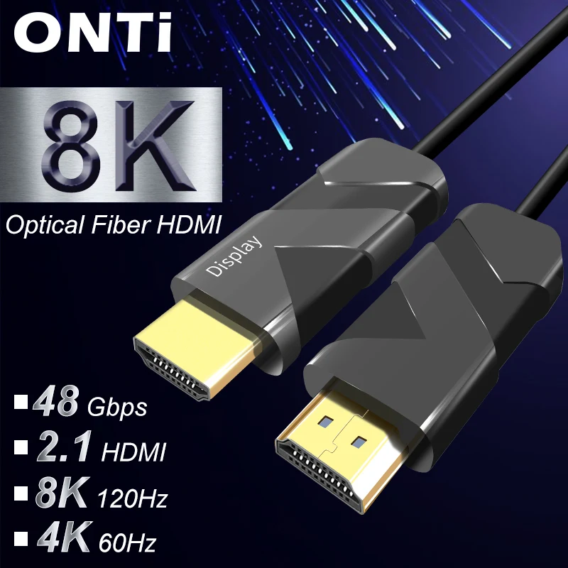 Кабель ONTi HDMI 2 1 Ultra HD (UHD) 8K 120 Гц 48 ГБ/сек аудио и видеосъемка шнур HDR 4:4:4 усилитель
