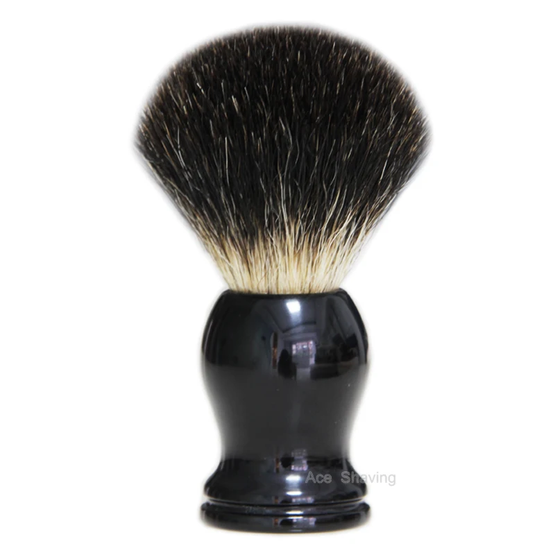 Black Badger Hair Badger щетка для бритья волос для лица чистая борода удаляет мыло инструмент для очистки волос черная ручка из смолы - Цвет: Black Badger Hair