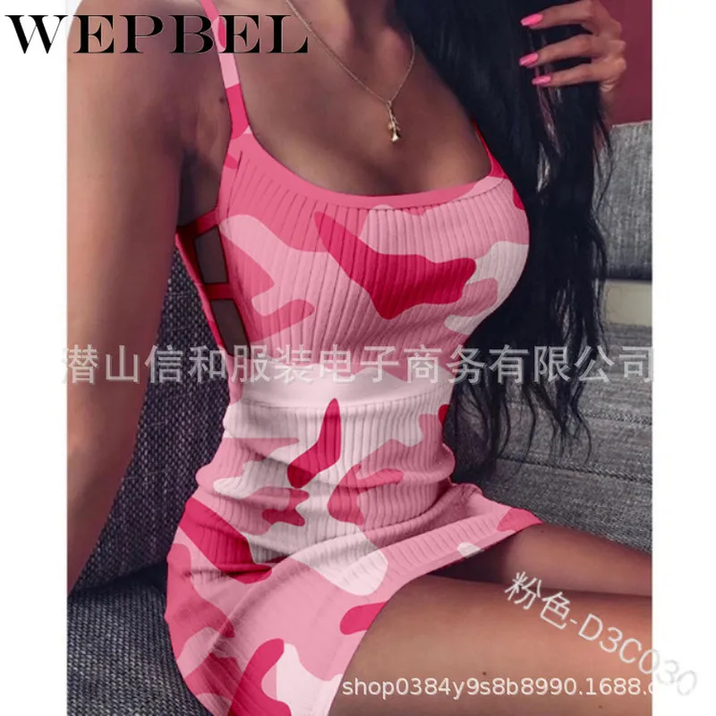 

WEPBEL Sleeveless High Waist Skinny Women Sexy Summer Dress Dresses Print Bodycon Package Mini Dress Plus Size S-5XL