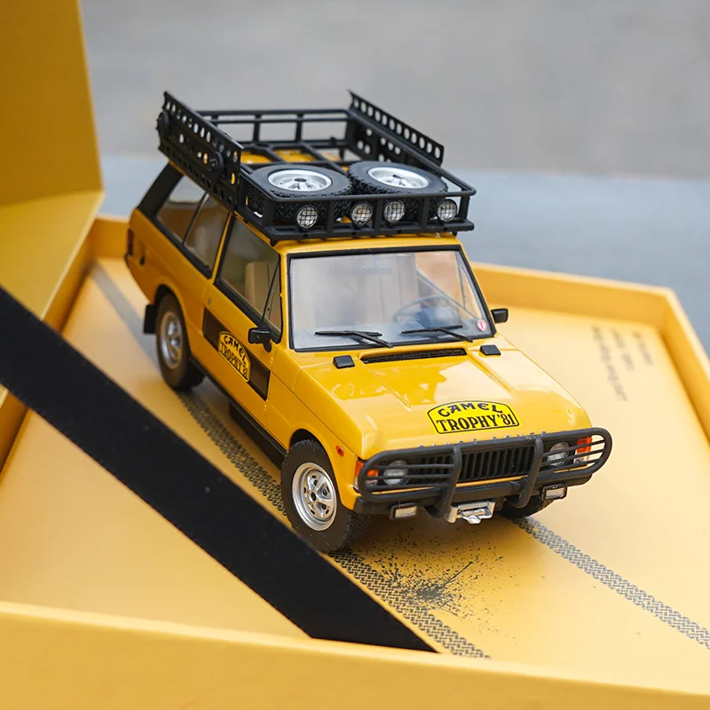 

1/43 alloy die-casting car model AR plausible Land Rover Range Rover Camel Cup 1981 Sumatra racing car decoration gift