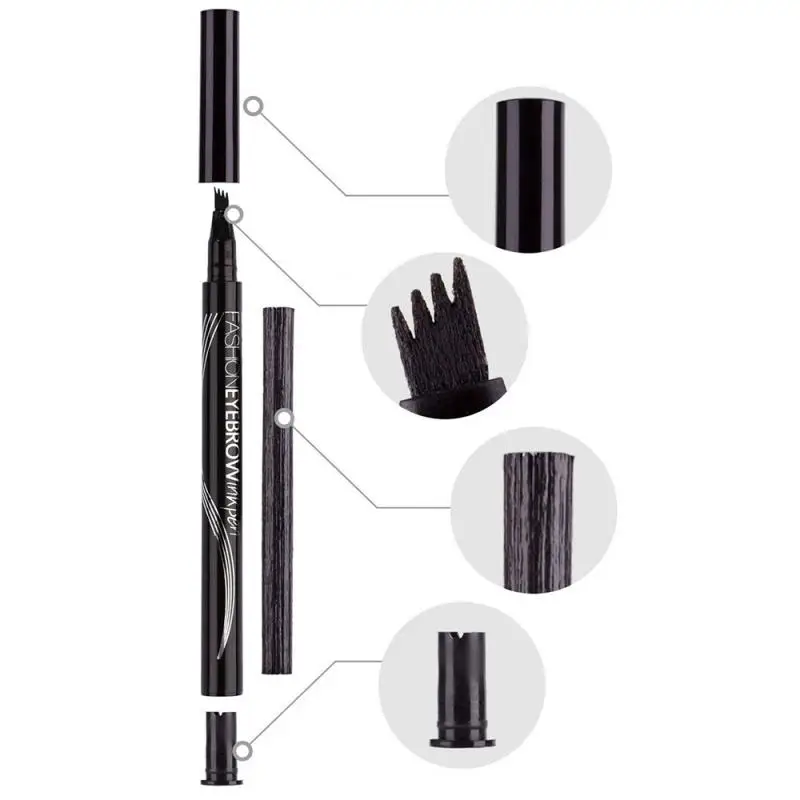 Прочный водостойкий четырехсторонний карандаш для бровей макияж глаз стойкий и