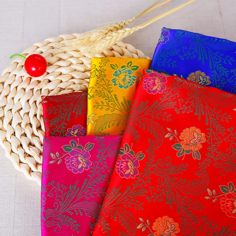 

Chinese imitation silk brocade jacquard pattern garment fabrics for design sewing cheongsam dress patchwork satin material