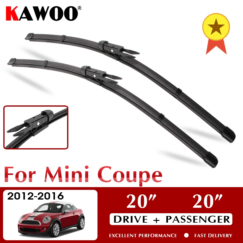 

KAWOO Wiper Front Car Wiper Blades For Mini Coupe 2012-2016 Windshield Windscreen Window 20"+20" LHD RHD Pinch tab Arm