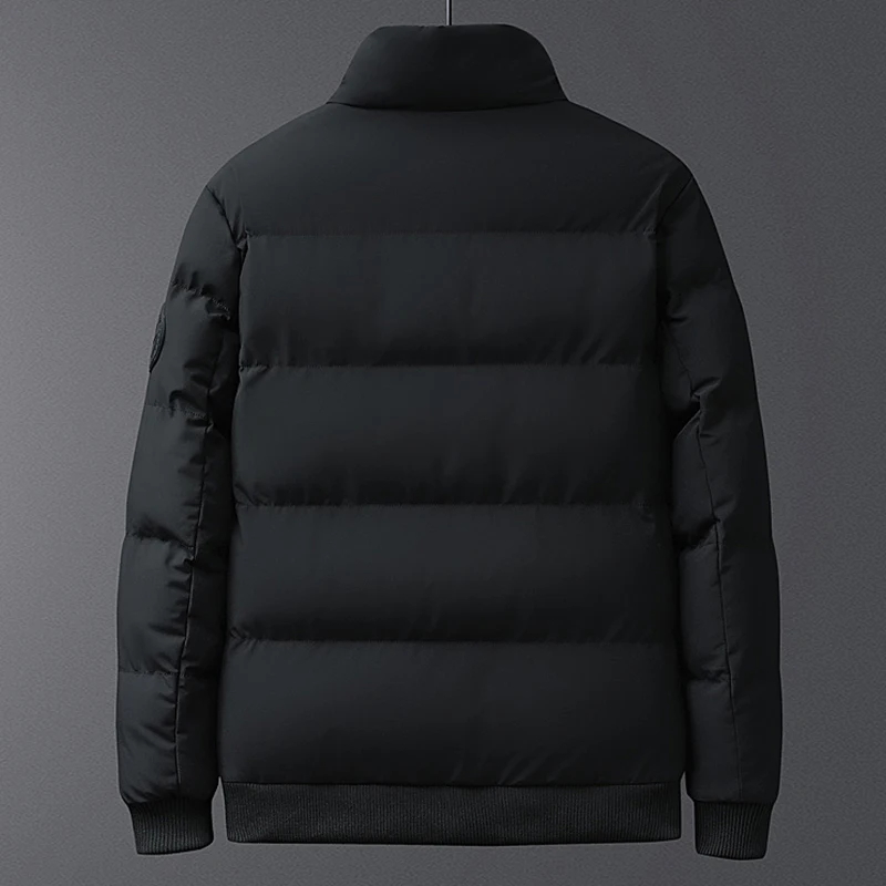New Warm Thick Men Parka Jackets Winter Casual Mens Outwear Coats Solid Stand Collar Male Windbreak Cotton Padded Down Jacket