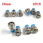 19 мм металлический кнопочный переключатель, кольцевая лампа мощность Символ Кнопка Водонепроницаемый светодиодный светильник с встроенной функцией спуска затвора само-кнопка сброса 1NO1NC 5V 12V 220V