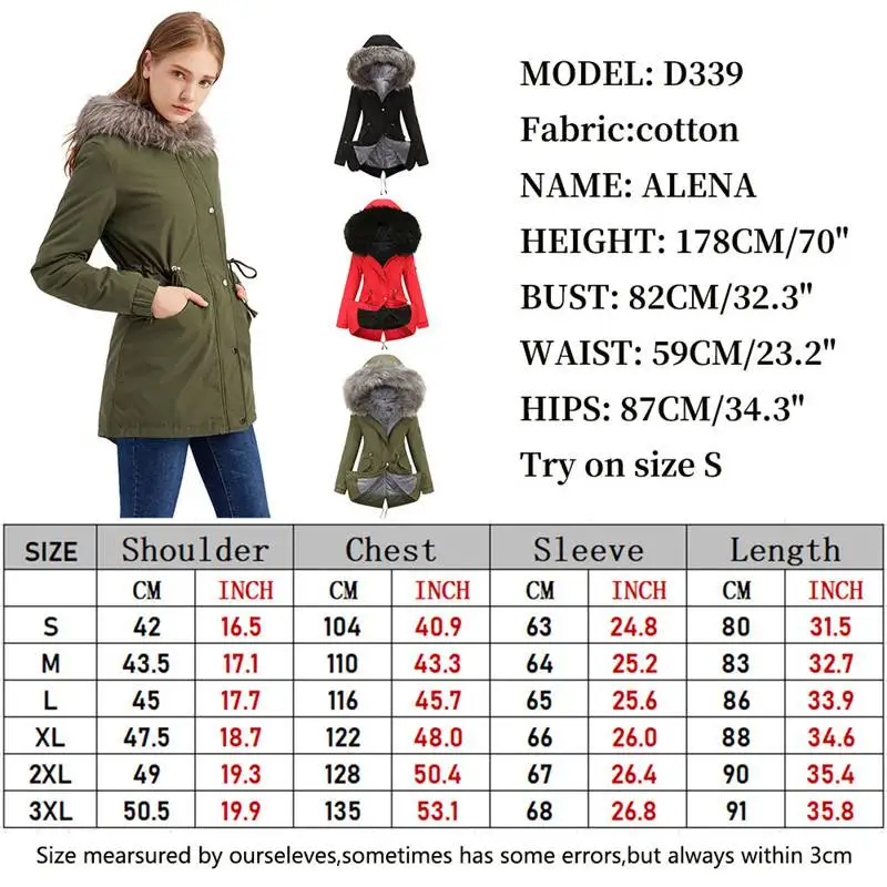 HOODED LADIES FAUX FUR WOMENS GIRLS PARKA COAT TRENCH JACKET MEDIUM LENGTH