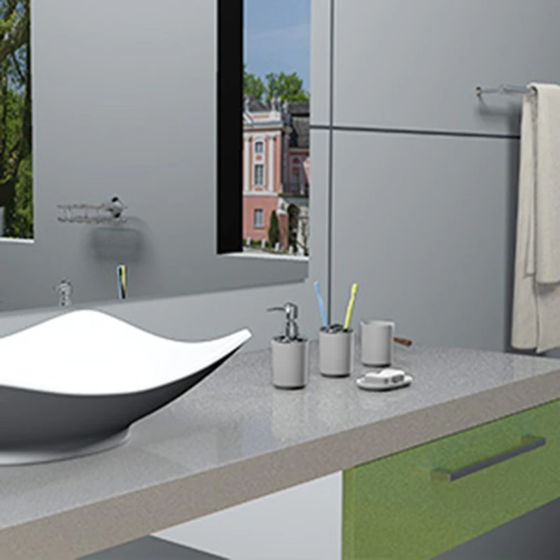 

4 Pcs Plastic Bathroom Accessory Set,Bath Toilet Brush Accessories Set with Toothbrush Holder,Toothbrush Cup