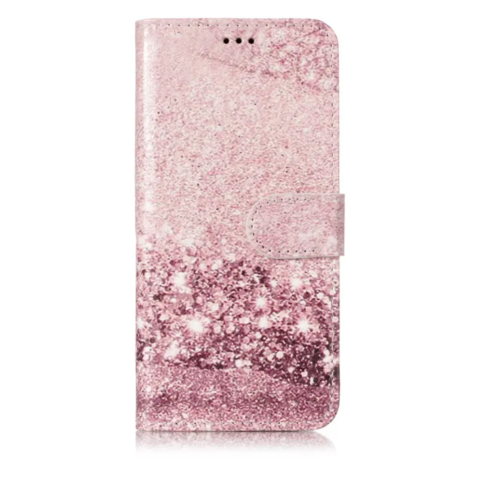 Rose Gold Милый рисунок кожаный чехол для телефона для samsung Galaxy S9 S8 плюс S7 S6 край S5 j3 j5 j7 Note 9 8 откидная крышка DP01G - Цвет: Rose Gold