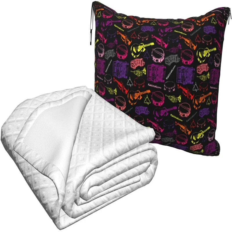 barato Música Viagem Travesseiro Cobertor Dois-em-um Mochila Cinta E Compacto Avião Saco Cintura Suporte 60x43 Polegadas