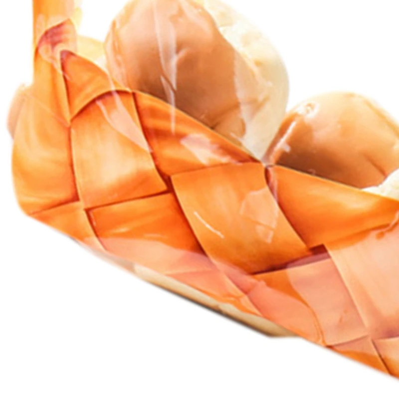 

50Pcs Plastic Fruit Toast Bread Food Bags with Window Handle Party Wedding Supplies Take Out Bags