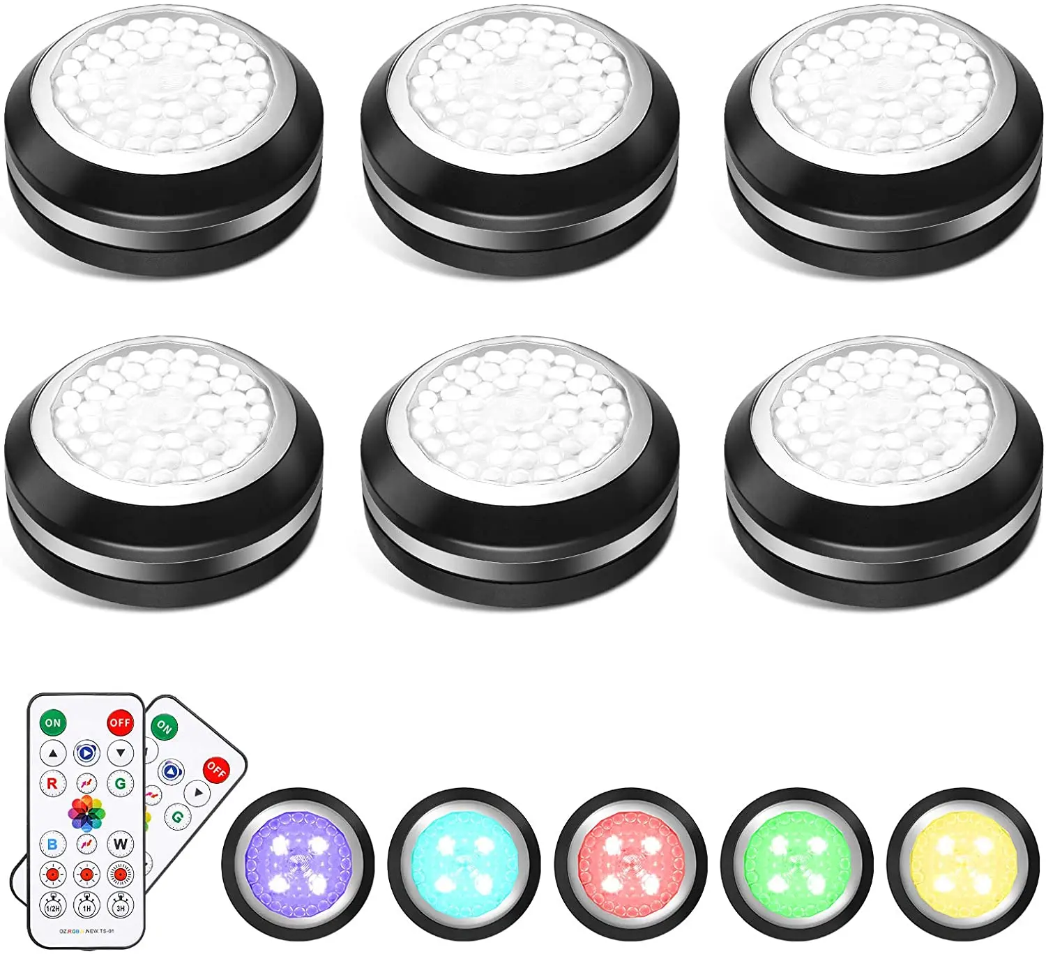 

6 светодиодный т., светодиодсветильник круглые сенсорные лампы для шкафа, 4,5 в, RGB, 3800-4000K