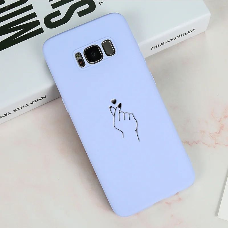 Для Samsung J5 2016 чехол с сердечком для Galaxy J3 J7 A5 2017 матовый Силиконовый мягкий ТПУ