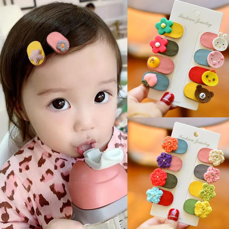 

Новый бархатных замшевых босоножек Детские 3,2 см шпильки 8 шт. Заколки для волос для девочки ясельного возраста с изображением кролика Вязан...