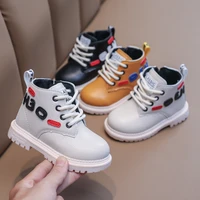kids shoes 2021 spring autumn new childrens leather boots lace up martin boots for girls boys short boots fashion non slip hot