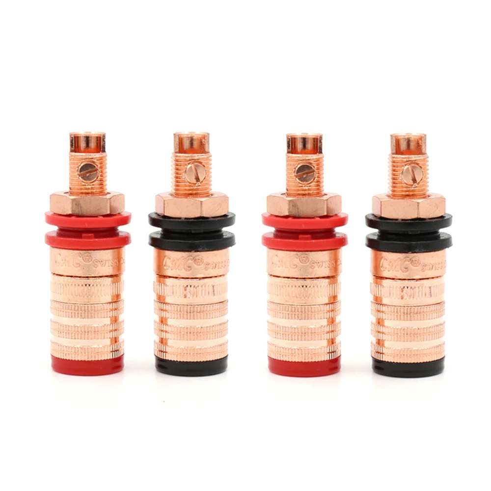 

BP1111(RG) 4Pcs CMC-838-S-CU-R Pure Copper Conductor Binding Post HIFI Speaker Terminal