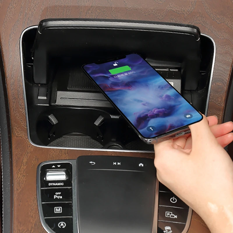 

15 Вт автомобильное беспроводное зарядное устройство QI, быстрая зарядка, держатель телефона для Mercedes Benz W205 AMG C43 C63 GLC43 GLC63 X253 GLC 2014-2021