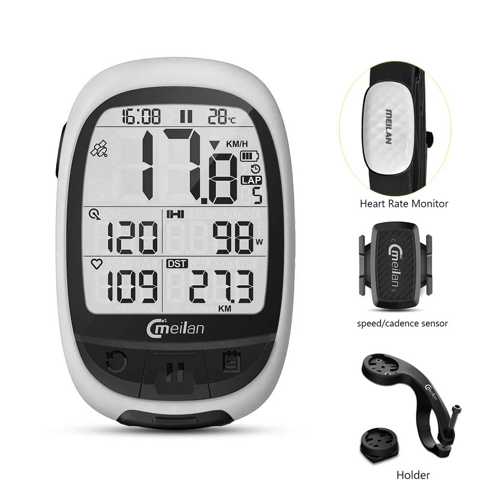 M2XC1XC5 Gps велосипедный компьютер M2 беспроводной измеритель скорости Bluetooth ANT велосипед gps одометр датчик частоты вращения частоты сердечных сокращений опционально - Цвет: M2XC1XC5