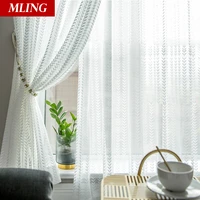 modern style white sheer curtains for living room tulle for windows curtains in the bedroom home decoration leaves voile drapes