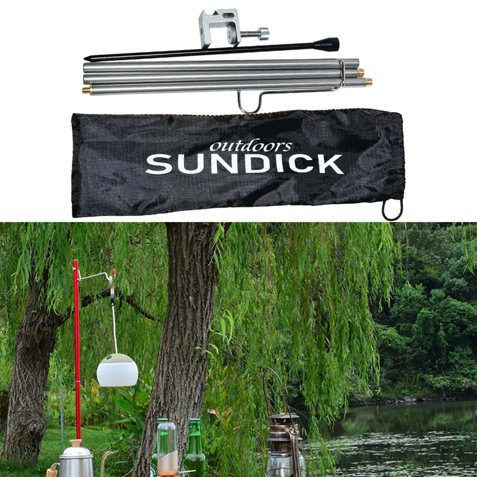 Сад Алюминий сплав складной фонарный столб светильник подвесной держатель |