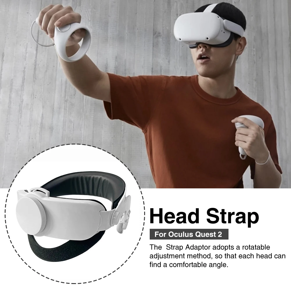 

Easy Install Replacement Virtual Reality With Cushion Support Comfortable Adjustable Head Straps Protective For Oculus Quest 2