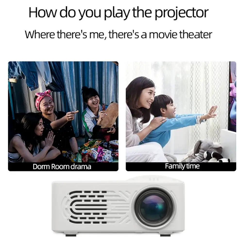 Портативный светодиодный мини проектор HD 1080P для видеокамеры ручная регулировка