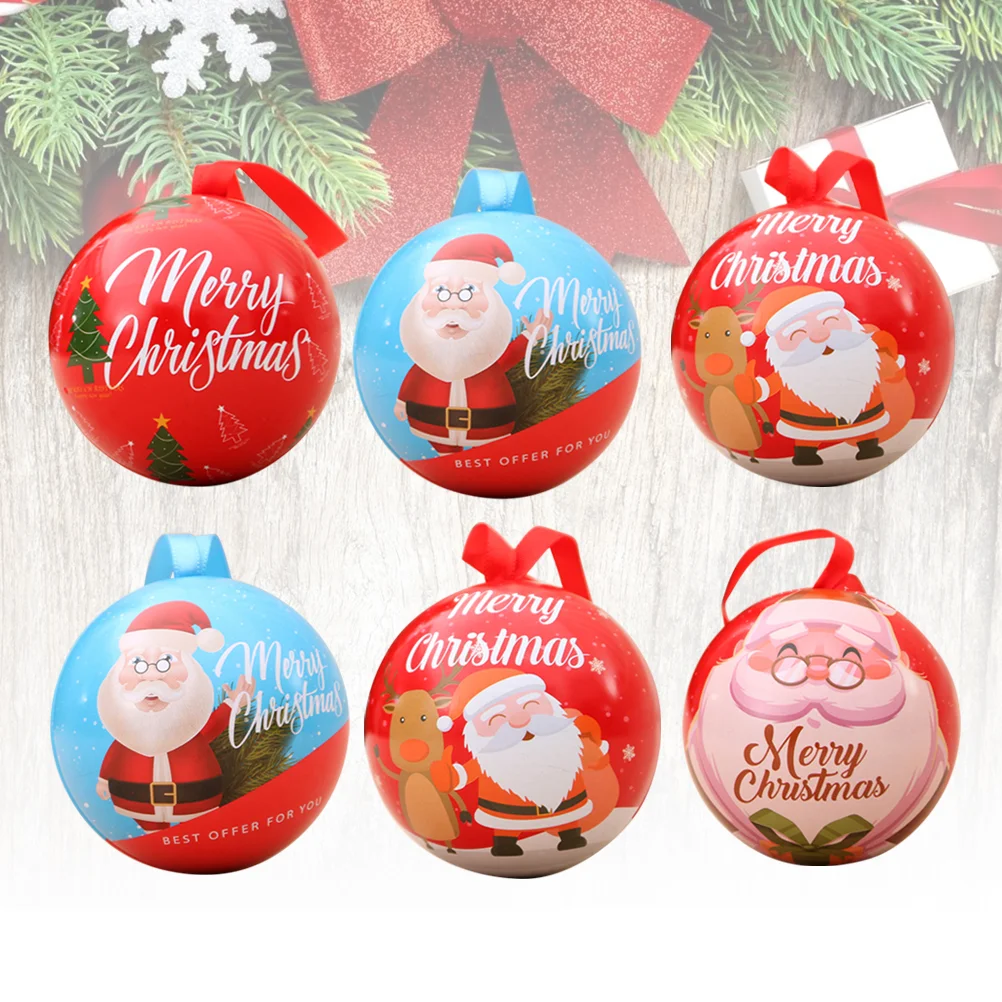 

6 Pcs Christmas Candy Boxes Shaped Small Gift Boxes Hanging Decors Christmas Tree Ornaments Party Favors Random Patterns