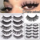 5 пар 3D накладные ресницы из норки натуральныетолстые длинные ресницы искусственные мягкие ресницы Инструменты для наращивания